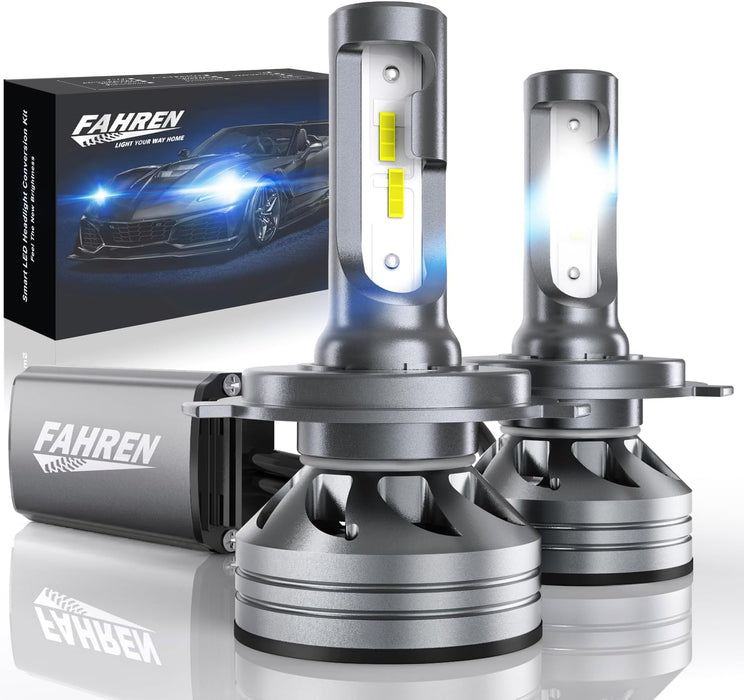 FAHREN H4 Fog Lights 26000LM Super Bright 9003 Fog Bulbs with 15000RPM Cooling Fan