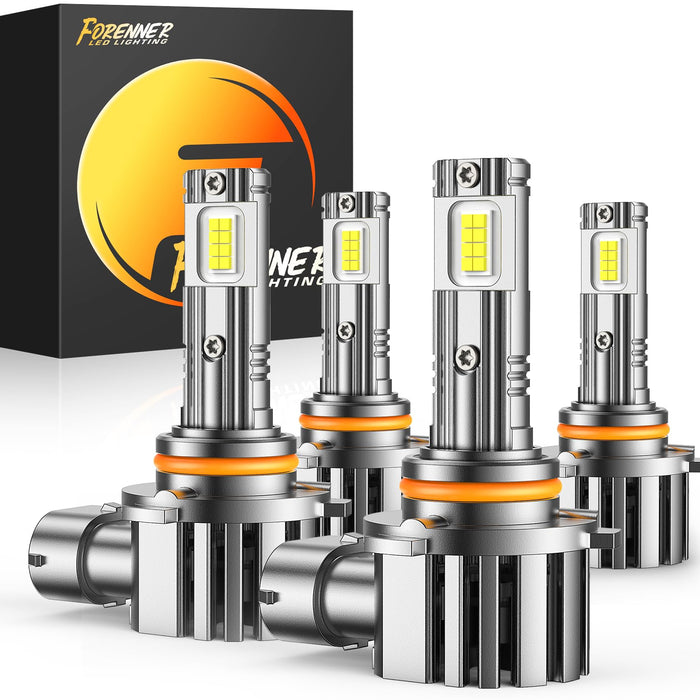 forenner H11 Light Bulbs, Ultra Brightness H11 H8 H9 H16 Bulbs with No Adapter Required, 1:1 Min Quick Setup, IP68 Waterproof, Pack of 2