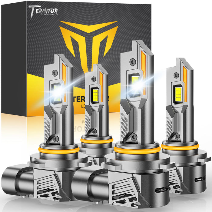 9005 9006 Bulbs Combo, 9005/HB3 9006/HB4 LED Bulbs 60,000LM 800% Super Bright 6500K Cool White Fog Lights Bulbs and Off-Road Lights