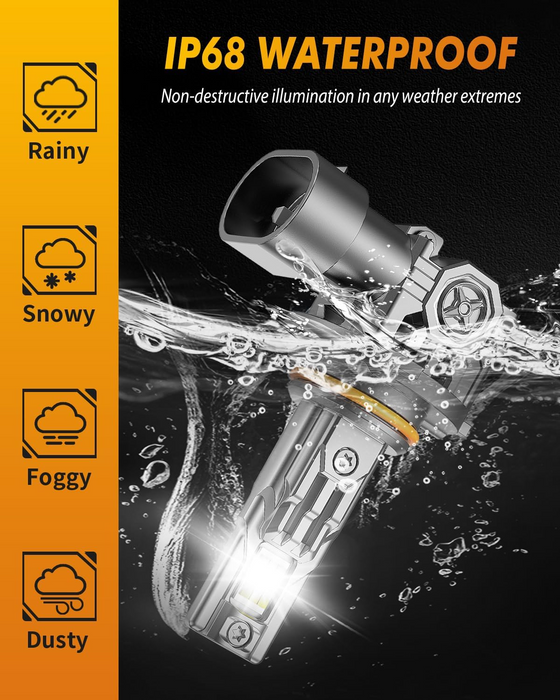 Fahren Termitor 9005/HB3 9006/HB4 LED Headlight Bulb Combo, 1000% Brighter 120,000LM, 1:1 Mini Size, 70,000+ Hrs Lifespan, Pack of 4