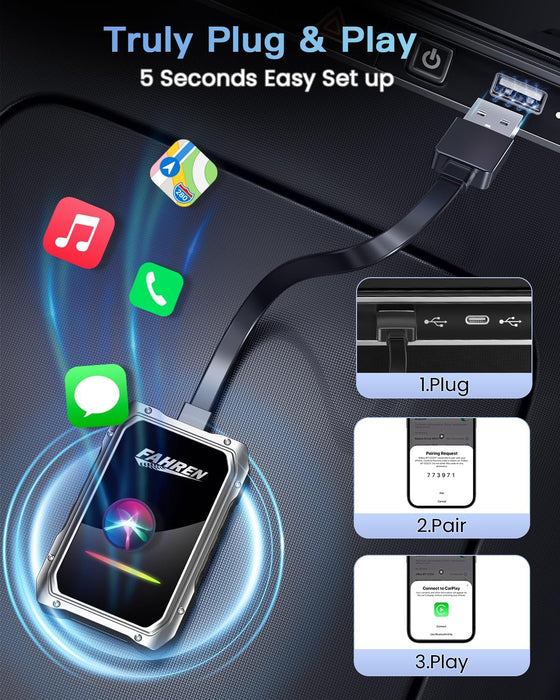 Fahren 2025 Upgraded Wireless CarPlay Adapter for iPhone