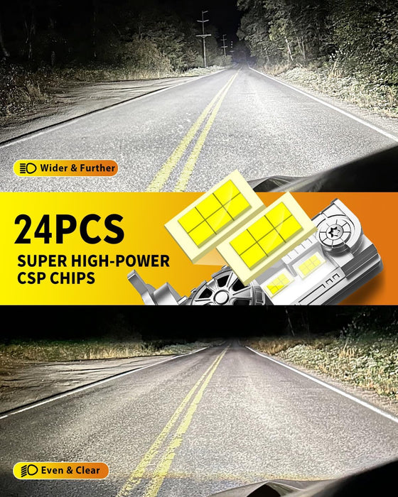 H4/9003/HB2 LED Bulbs Hi/Low Beam 36000LM 900% Super Brighter