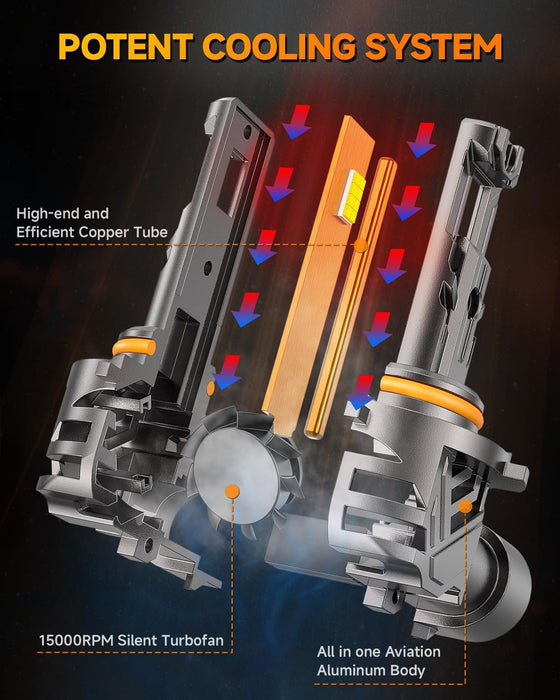 FAHREN 9005 9006 Bulbs Combo 60000LM 900% Super Bright