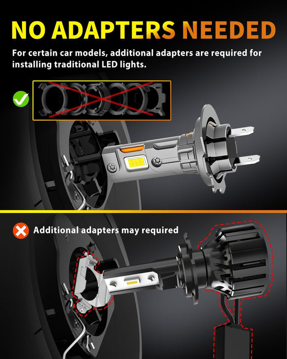 2025 Upgraded H7 Light Bulbs, 40,000LM 10X Brightness with 16 CSP Chips