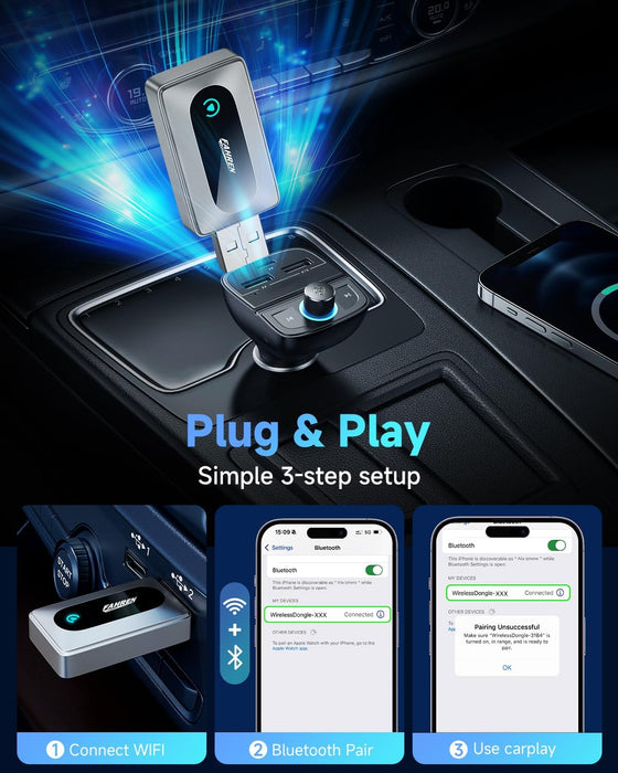 FAHREN 2025 Latest Upgraded Wireless CarPlay Adapter for iPhone