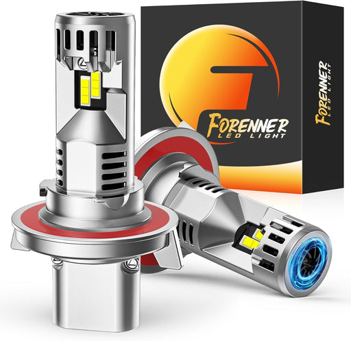 forenner Upgraded H13 led Bulb, 40000 Lumen 800% Brighter 9008 Bulbs,Real 1:1 Size,6500K Cool White fog Light bulbs,IP68 Waterproof, Plug and Play, Pack of 2