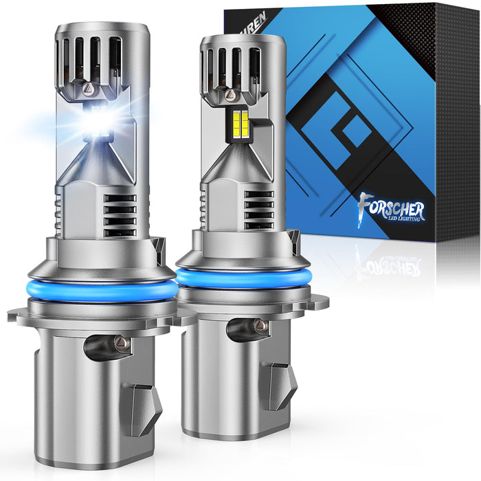 9006 LED Bulbs, 50000LM Super Bright, Real 1:1 Design, 6500K Cool White, Daytime Running Light Modules, 5 Min Quick Plug and Play, IP68, HB4 Light Bulb for Stock Halogen Replacement, Pack of 2