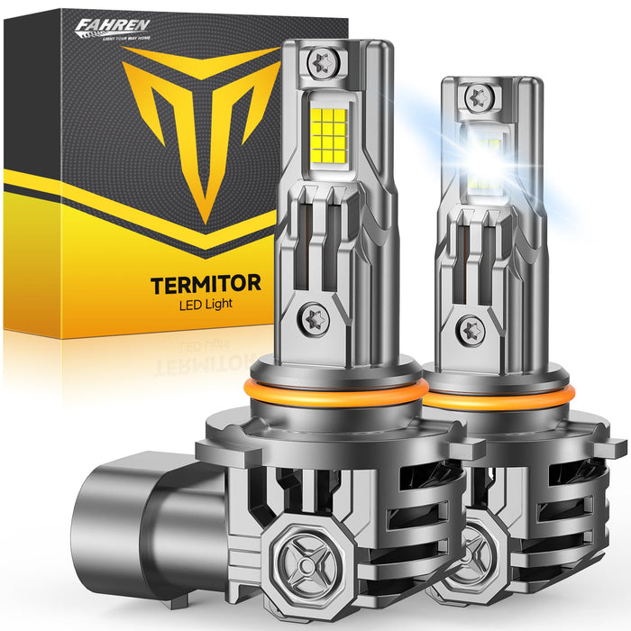 9006 LED Bulbs, 50000LM Super Bright, Real 1:1 Design, 6500K Cool White, Daytime Running Light Modules, 5 Min Quick Plug and Play, IP68, HB4 Light Bulb for Stock Halogen Replacement, Pack of 2