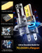 FAHREN H4/9003 Bulbs 50000LM 1200% Brightness, Super & Brightest, 6500 Cool White H4 fog light, Mini Size No Adapter Needed, Pack of 2 IP68 Waterproof, Plug and Play,