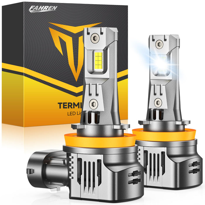 FAHREN 9005 9006 Bulbs Combo, 120,000LM 10X Ultra-Bright HB3 HB4 Led Bulbs,6500K Cool-White, 99% CANBUS Compatibility, Plug and Play, IP68 Waterproof HID fog bulbs, Pack of 4