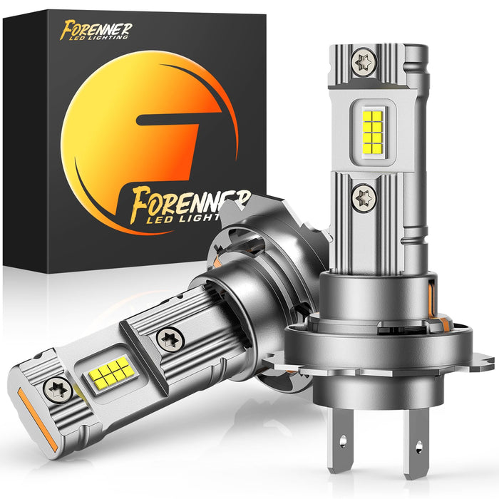 forenner H11 Light Bulbs, Ultra Brightness H11 H8 H9 H16 Bulbs with No Adapter Required, 1:1 Min Quick Setup, IP68 Waterproof, Pack of 2