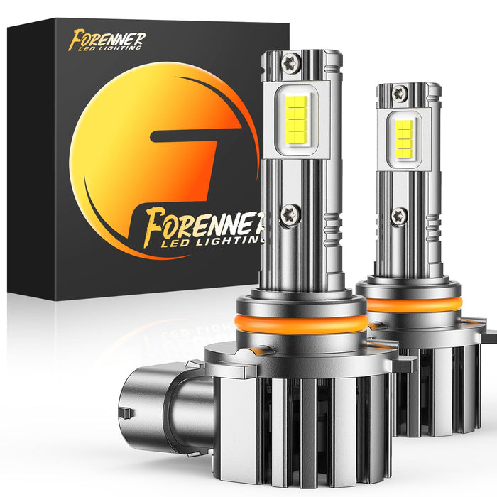 forenner H13/9008 Light Bulbs, 35000LM Ultra Brightness 6500K White Super Bright, 5-Min Quick Setup, No Adapter Required, H13 Fog Lights Pack of 2