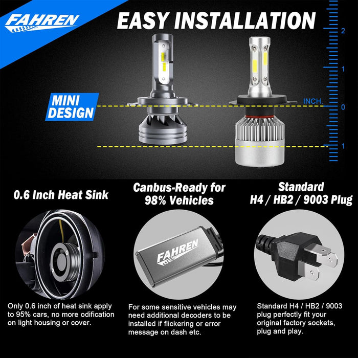 FAHREN H7 Driving Fog Bulbs |24000LM 6500K Ultra Bright Bulbs