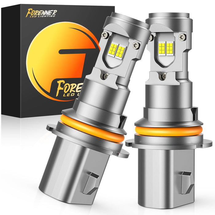forenner H13/9008 Light Bulbs, 35000LM Ultra Brightness 6500K White Super Bright, 5-Min Quick Setup, No Adapter Required, H13 Fog Lights Pack of 2