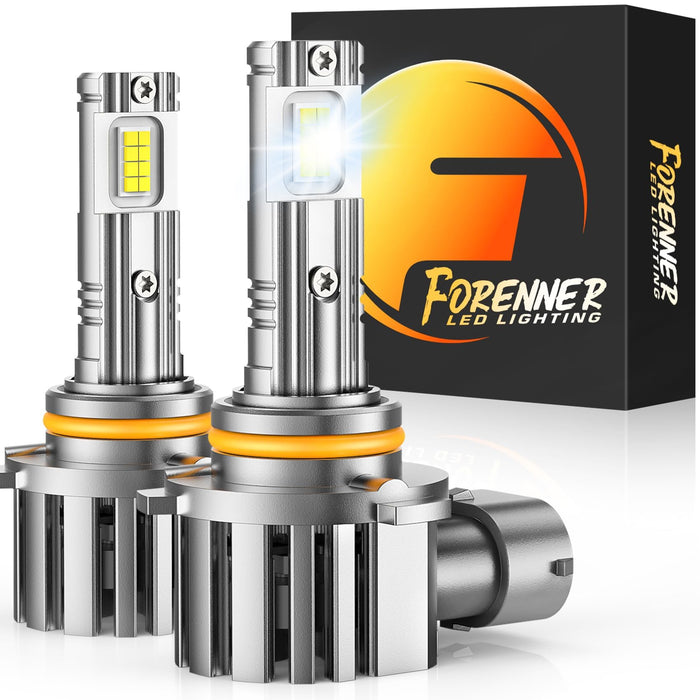 forenner Latest Upgraded H11/H9/H8 9005/HB3 Light Bulbs, Ultra Brightness 6500K Cool White, H11 9005 Fog Light Bulbs, 1:1 Mini Size Front Fog Lamps, Play-N-Plug, Pack of 4