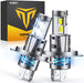 FAHREN H4/9003 Bulbs 50000LM 1200% Brightness, Super & Brightest, 6500 Cool White H4 fog light, Mini Size No Adapter Needed, Pack of 2 IP68 Waterproof, Plug and Play,