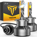 Latest 9006/HB4 Bulbs, 33,000LM 10X Ultra-Brighter, 6500K Cool White, 1:1 Halogen Size 9006 Fog Lights, Plug-N-Play, IP68 Waterproof, Pack of 2