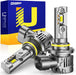 Fahren 𝐔𝐩𝐠𝐫𝐚𝐝𝐞𝐝 9005/HB3 Light Bulbs, 𝟔𝟎𝟎𝟎𝟎𝐋𝐌 𝟏𝟐𝟎𝟎% Ultra Brightness, 1:1 Mini Size, 6500K Cool White, 70000Hrs Long Service Life with Cooling Fan, Plug and Play, Pack of 2