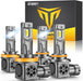 FAHREN H11 9005 𝗟𝗘𝗗 Bulbs Combo, [𝗕𝗿𝗶𝗴𝗵𝘁𝗲𝘀𝘁 & 𝟱𝘁𝗵-𝗚𝗲𝗻] 140,000LM 14X Ultra Brighter,True Plug-N-Play H9 H8 HB3 Fog Light Bulbs, 1:1 Same Size, Canbus Ready, No Polarity, Pack of 4