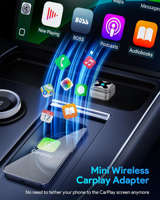 FAHREN 2-in-1 Wireless CarPlay Adapter, Convert Wired to Wireless Mini Car Play & Android Auto Adapter