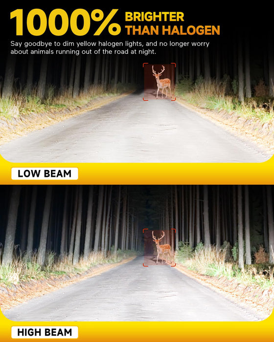 FAHREN H11 9005 LED Headlight Bulbs Combo, 1000% Brightness H11/H9/H8 Low Beam 9005/HB3 High Beam LED Headlights Conversion Kits