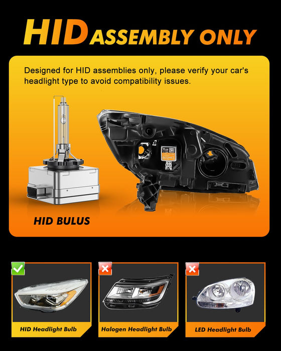 D1S Xenon HID Headlights Bulbs, 400% Enhanced Brightness, 6000K 35W Cool White High/Low Beam