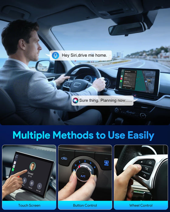FAHREN 2-in-1 Wireless CarPlay Adapter, Convert Wired to Wireless Mini Car Play & Android Auto Adapter