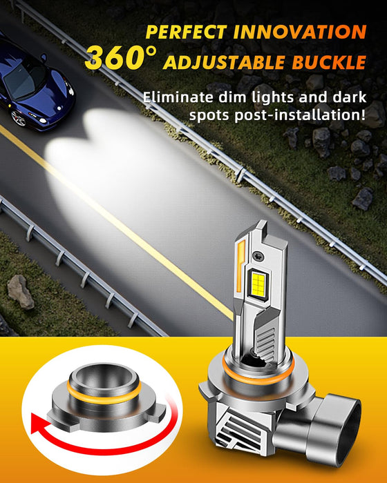 9005 9006 Bulbs Combo, 9005/HB3 9006/HB4 LED Bulbs 60,000LM 800% Super Bright 6500K Cool White Fog Lights Bulbs and Off-Road Lights