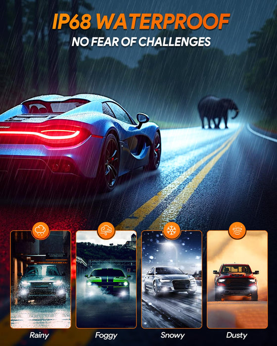 FAHREN 3rd - Gen 9005 Fog Light Bulbs – Super Bright, 6500K Cool White, Plug and Play, IP68 Waterproof, Pack of 2
