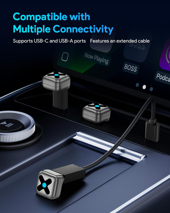 FAHREN 2-in-1 Wireless CarPlay Adapter, Convert Wired to Wireless Mini Car Play & Android Auto Adapter